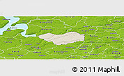 Shaded Relief Panoramic Map of Tjele, physical outside