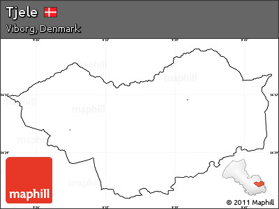 Blank Simple Map of Tjele, cropped outside