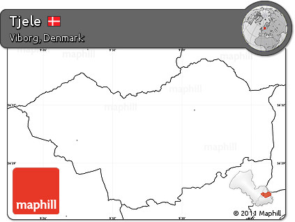Blank Simple Map of Tjele, no labels