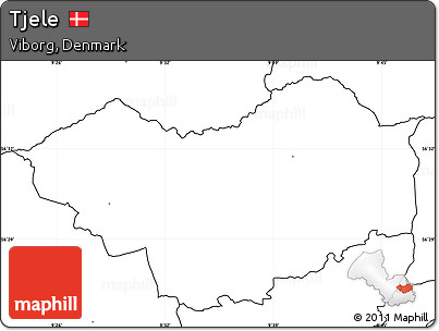 Blank Simple Map of Tjele, no labels