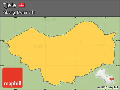 Savanna Style Simple Map of Tjele, cropped outside
