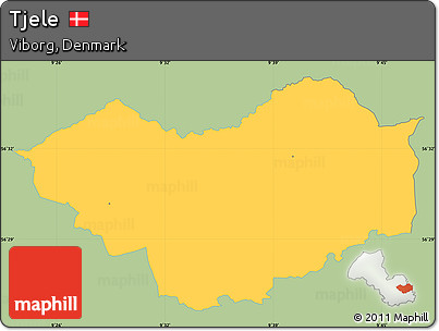 Savanna Style Simple Map of Tjele, single color outside