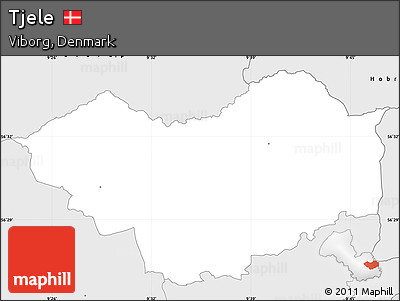 Silver Style Simple Map of Tjele