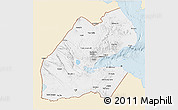 Classic Style 3D Map of Djibouti, single color outside