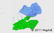 Flag 3D Map of Djibouti, flag centered