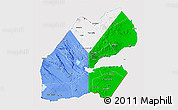 Flag 3D Map of Djibouti, flag aligned to the middle