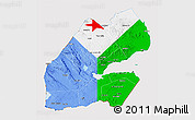 Flag 3D Map of Djibouti, flag rotated