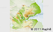 Physical 3D Map of Djibouti, lighten