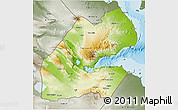 Physical 3D Map of Djibouti, semi-desaturated, land only