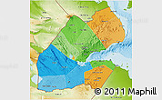 Political 3D Map of Djibouti, physical outside