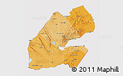 Political Shades 3D Map of Djibouti, cropped outside