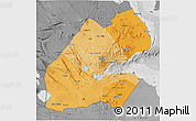 Political Shades 3D Map of Djibouti, desaturated