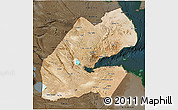 Satellite 3D Map of Djibouti, darken