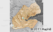 Satellite 3D Map of Djibouti, desaturated