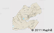 Shaded Relief 3D Map of Djibouti, cropped outside