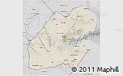 Shaded Relief 3D Map of Djibouti, desaturated