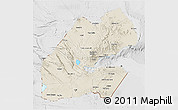 Shaded Relief 3D Map of Djibouti, lighten, desaturated