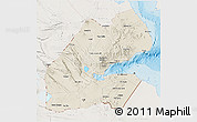 Shaded Relief 3D Map of Djibouti, lighten, land only