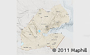 Shaded Relief 3D Map of Djibouti, lighten, semi-desaturated