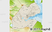 Shaded Relief 3D Map of Djibouti, physical outside