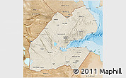 Shaded Relief 3D Map of Djibouti, satellite outside, shaded relief sea