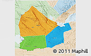 Political 3D Map of Dikhil, lighten