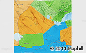 Political 3D Map of Dikhil, political shades outside