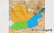 Political 3D Map of Dikhil, satellite outside