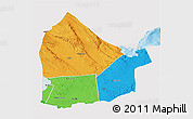 Political 3D Map of Dikhil, single color outside