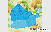 Political Shades 3D Map of Dikhil, physical outside