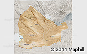 Satellite 3D Map of Dikhil, lighten, semi-desaturated