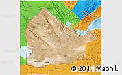 Satellite 3D Map of Dikhil, political outside