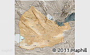 Satellite 3D Map of Dikhil, semi-desaturated