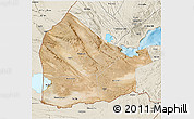 Satellite 3D Map of Dikhil, shaded relief outside