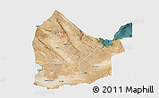 Satellite 3D Map of Dikhil, single color outside