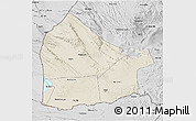 Shaded Relief 3D Map of Dikhil, desaturated