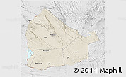 Shaded Relief 3D Map of Dikhil, lighten, desaturated