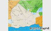 Shaded Relief 3D Map of Dikhil, political shades outside