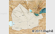 Shaded Relief 3D Map of Dikhil, satellite outside