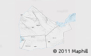 Silver Style 3D Map of Dikhil, single color outside