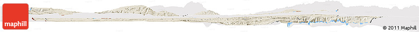 Shaded Relief Horizon Map of Dikhil, cropped outside