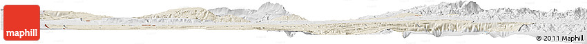 Shaded Relief Horizon Map of Dikhil, lighten, desaturated
