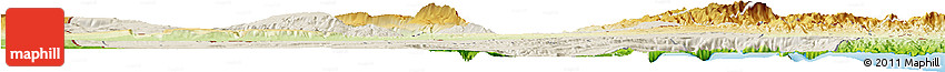Shaded Relief Horizon Map of Dikhil, physical outside