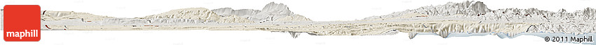Shaded Relief Horizon Map of Dikhil, semi-desaturated