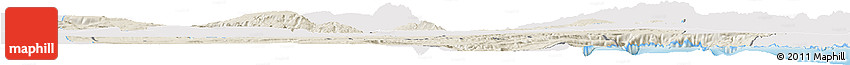 Shaded Relief Horizon Map of Dikhil, single color outside
