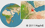 Satellite Location Map of Dikhil, highlighted country