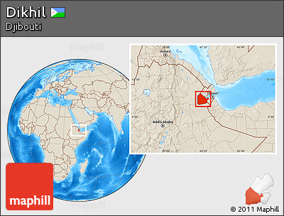 Shaded Relief Location Map of Dikhil