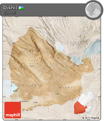 Satellite Map of Dikhil, lighten