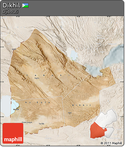 Satellite Map of Dikhil, lighten