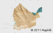 Satellite Map of Dikhil, single color outside